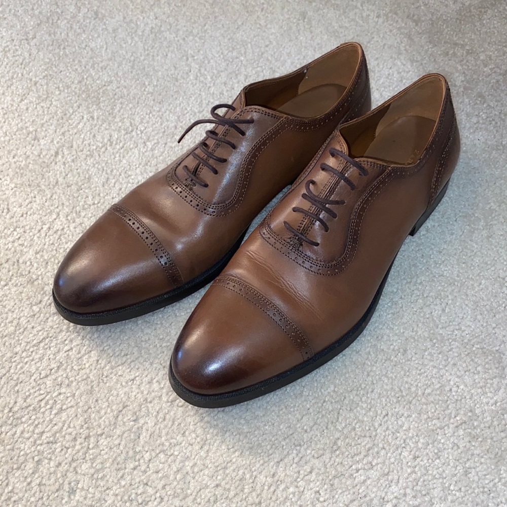 Zara men’s Oxford faux leather brown size 11
